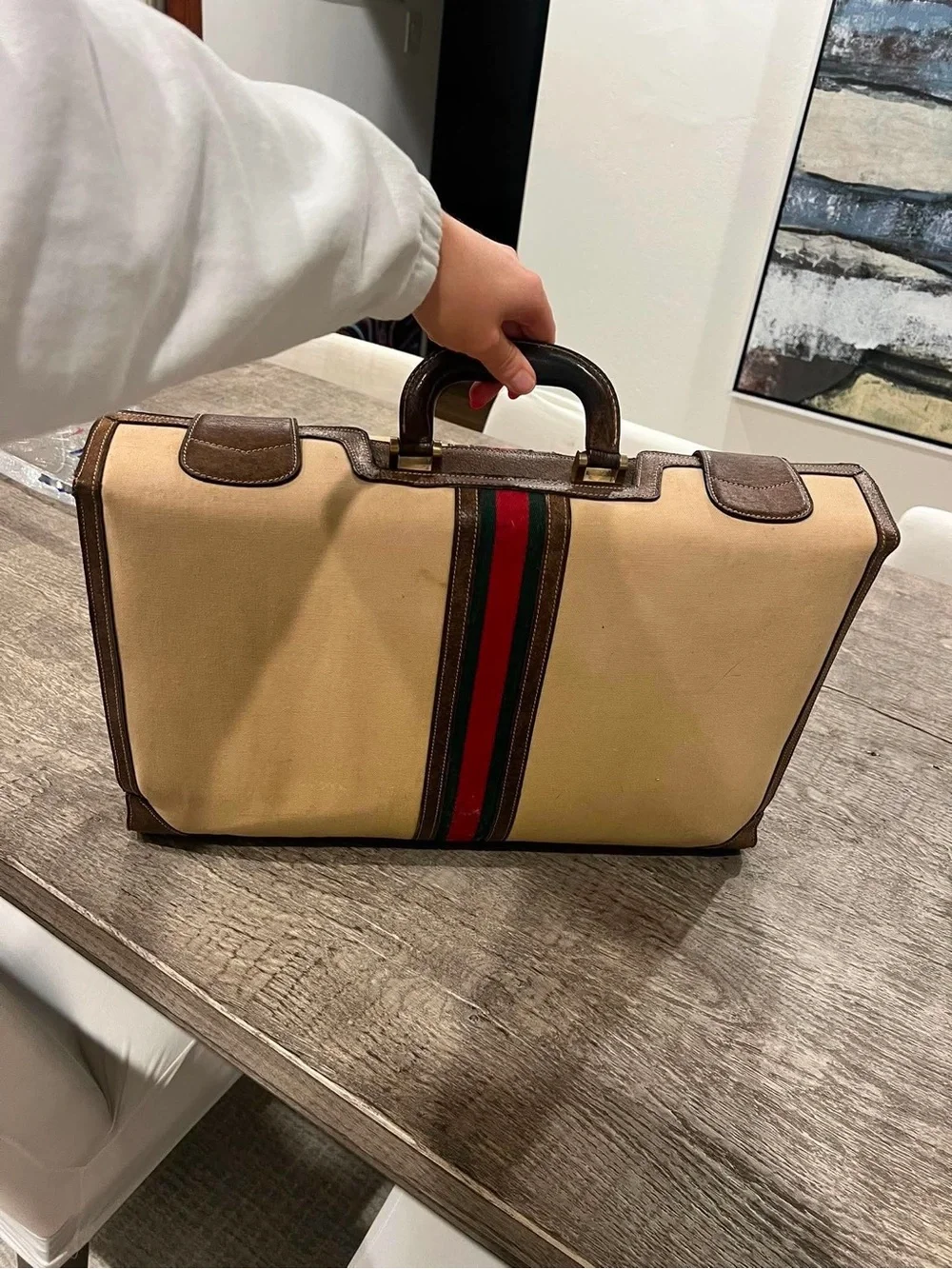 Vintage Gucci Briefcase Canvas Bag